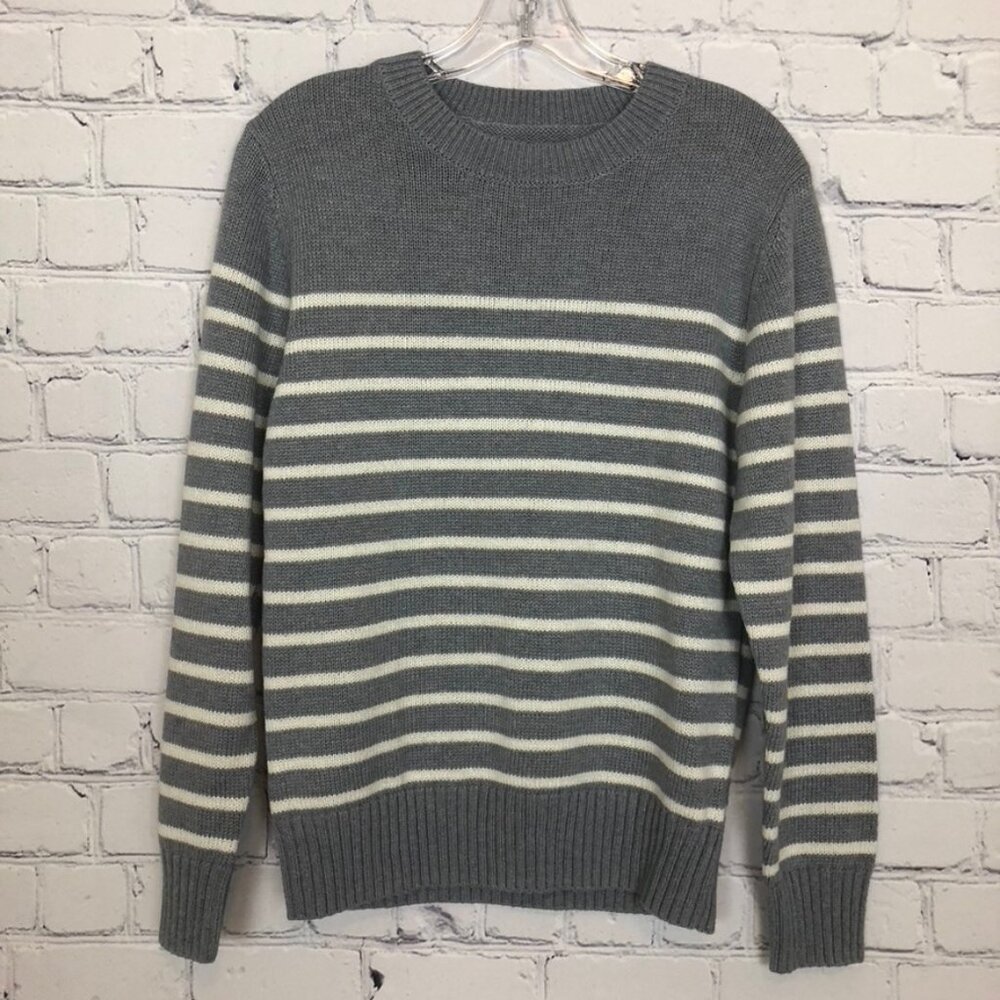 Long Wharf Gray Stripe Sweater Size S